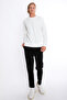 Men's Ecru Crew Neck 3 Thread Non-Rated Fleece Sweatshirt S-205 - 4