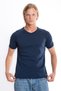 Men's Slim Fit Navy Blue %100 Cotton V-Neck Rib Knit Raglan Sleeve T-Shirt S-202