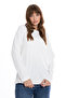 Women's ECRU Crew Neck Long Sleeve 100% Cotton Interlock T-Shirt S-102 - 4