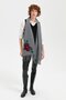 Women's Knitted Floral Embroidered Tasseled Kaşkol Smoked