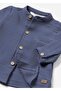 Baby Boy Mao Collar Shirt Navy Blue 2181 - 2