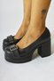 Salin Black Belt Detailed Low-Cut Heeled Women's Casual Shoes - 6