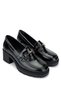 Women's Genuine Leather Black Patent Leather Loafer Shoes - 2