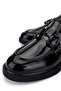 Women's Genuine Leather Black Patent Leather Loafers - 4