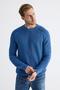 Crew Neck Thessaloniki Knitted Cotton Men's Blue Knitwear Sweater - 3