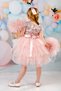 Girl's Pompom Sleeves Buckle Evening Dress Birthday Dress - 3