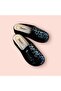 parmi women's black patent leather closed toe platform sole winter slipper - 4