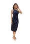 Satin Woven Off the Shoulder Knot and Sash Detailed A-Line Fit Evening Dress 03 - 5