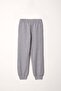 Text Printed Hooded Gray Melange Color Boys' Zippered Tracksuit Set - 5