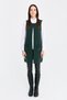 Women's Crew Neck Open Front Long Wool Vest Green - 2