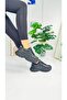 Black Sneaker - Lace-Up, High Thick Sole, Oval Toe Women's Sneakers 1001 - 7