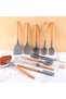 Matis Heat Resistant Silicone Fireproof Non-Stick 11 Piece Serving Set with Stand Gray - 7