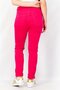 Women Skinny Fit Stretchable Plain Denim Jeans, Dark Pink - 4