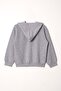Text Printed Hooded Gray Melange Color Boys' Zippered Tracksuit Set - 3