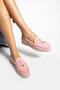 Woller Pink Loafers Suede Women's Shoes - 5
