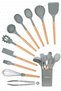 Matis Heat Resistant Silicone Fireproof Non-Stick 11 Piece Serving Set with Stand Gray