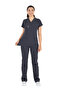 Anthracite Lycra Thin Fabric Scrubs Doctor Nurse Jersey Bat Sleeve Surgical Suit - 3