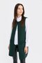 Women's Crew Neck Open Front Long Wool Vest Green - 3
