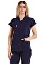 Navy Stretch Fabric Thin Cloth Scrubs Doctor Nurse Uniform Batwing Sleeve Surgical Set - 2