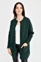 Women's Stand Collar Araboy Wool Cardigan Green - 2