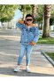 Men's Hooded Garfield Embroidery Detail Welsoft Jeans Coat Jacket - 5