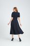 Women's Back Zippered Watermelon Sleeve Midi Length Crepe Dress - 7