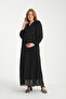 Maternity Lined Chiffon Dress with Waist Tie and Front Opening Buttons Detail (breastfeeding) - 5