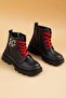 Şiringenç Orthopedic Red Girls' Boots with Leather Connected Zippers