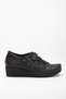 Velcro Skin Black Women's Wedge Sole Casual Shoes - 4