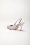 Zara Satin Open Back Gray Women's Heeled Shoes - 5