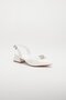 Satin Slit Model Bow Stone White Large Size Women's Shoes Heeled - 5