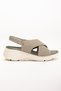 Linen Material Faylon Khaki Women's Wedge Sandals - 3