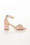 Cross Thick Band Nude Women's Heeled Sandals - 2