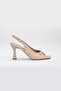 Large Size Goblet Heel Skin Nude Women's Heeled Sandals - 3