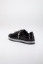 Patent Leather Sole Lacing Stoned Black Women's Sports Shoes - 6