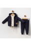Popshops Boys 6-9-12-18 Months Long Sleeve Jacket and Pants Set with Bear Design - 3