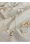L Letter Evil Eye Bead Detailed Gold Non-Tarnish Coated Necklace & Bracelet Set