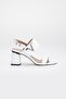 Thick Banded Heeled Skin White Women's Heeled Sandals - 3