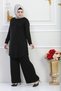 New Season Trousers Tunic Double Set Lycra Cotton Fabric Flexible Comfort Model Stylish Hijab Set - 6