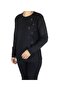 Women's Stone Front and Embroidered Winter Bluz - 2