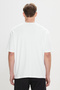 Men's White Modern Fit Relaxed Fit 100% Cotton Crew Neck T-Shirt - 5