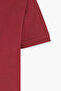 Men's Claret Red Slim Fit Slim Fit Polo Collar 100% Cotton Short Sleeve T-Shirt - 8