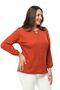 Large Size Collar Detailed Knitwear Blouse Soft Textured Sleeves with Elastic Comfort Model Stylish Knitwear Sweater - 6