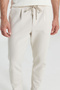 Men's Beige Slim Fit Slim Fit Cotton Knitted Trousers with Side Pockets - 4