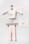 Süzene Teddy Bear Embroidered Striped Newborn Boxed 5 Piece Hospital Discharge Bodysuit Set Baby Gift - 4
