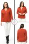 Large Size Zippered Collar Comfort Model New Season Soft Textured V-Neck Stylish Daily Knitwear Sweater - 3