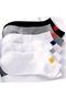 5 Pairs Unisex White Colored Elastic Bottom Washable Comfortable Ankle Booties Socks - 3