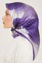 Purple Floral Pattern Tivil Silk Scarf 9100 - 08 - 3
