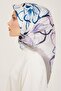 Gray Floral Pattern Tivil Silk Scarf 9110 - 35 - 3