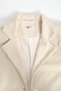 Women's Cream Cashmere Coat with Shoulder Padding and Filota Pocket Cover Detail - 6